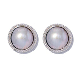 Seawater Mabe Pearl Stud Earrings gembea jewelry