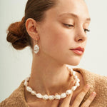 Shaped Big Baroque Beaded Choker Necklace - Gembea Jewelry