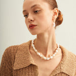 Shaped Big Baroque Beaded Choker Necklace - Gembea Jewelry