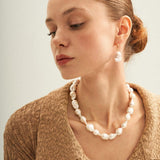 Shaped Big Baroque Beaded Choker Necklace - Gembea Jewelry