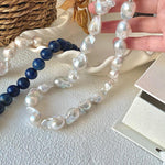 Shaped Big Baroque Beaded Choker Necklace - Gembea Jewelry