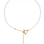 Shaped Freshwater Pearl Long Drop Chain Necklace gembea jewelry