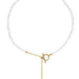 Shaped Freshwater Pearl Long Drop Chain Necklace gembea jewelry