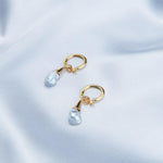 Shaped Baroque Drop Hoop Earrings - Gembea Jewelry