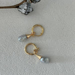 Shaped Baroque Drop Hoop Earrings - Gembea Jewelry