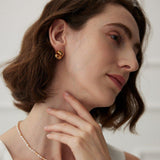Shiny Knotted Sterling Silver Metal Earrings - Gembea Jewelry