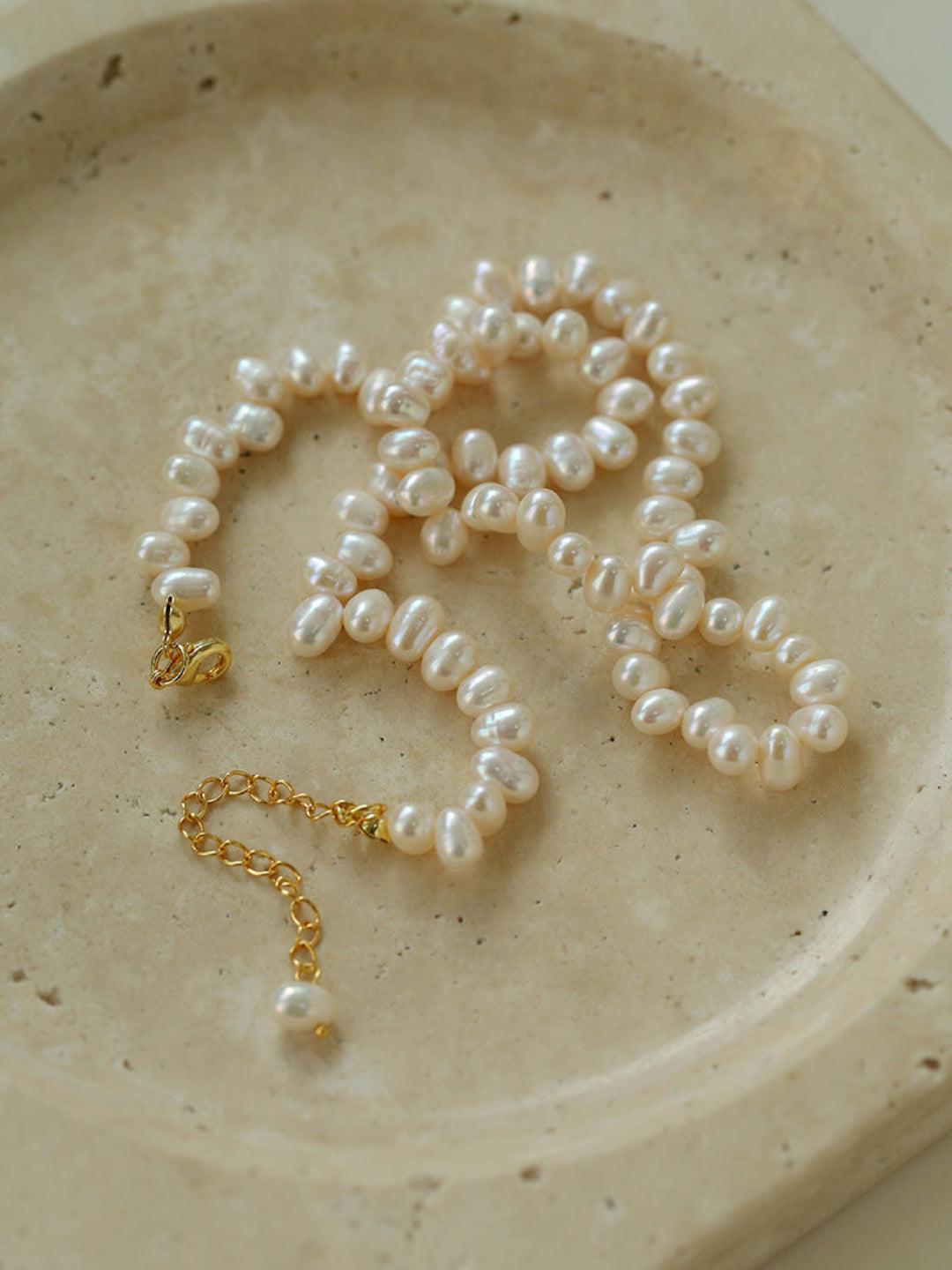 Simple Freshwater Pearl Beaded Necklace - Gembea Jewelry