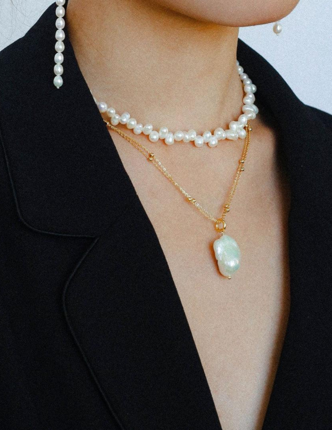 Simple Freshwater Pearl Beaded Necklace - Gembea Jewelry
