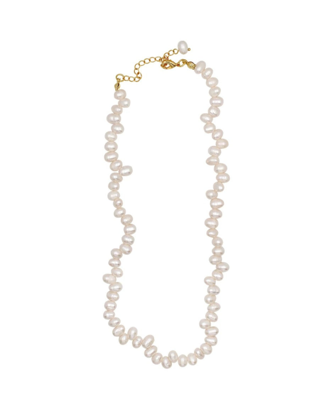 Simple Freshwater Pearl Beaded Necklace gembea jewelry