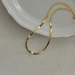 Simple Gold Snake Bone Pearl Necklace - Gembea Jewelry
