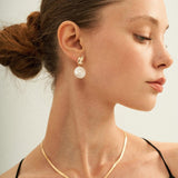 Simple Gold Snake Bone Pearl Necklace - Gembea Jewelry