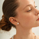 Simple Keshi Baroque Pearl Stud Earrings - Gembea Jewelry