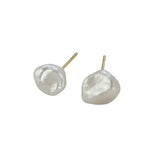 Simple Keshi Baroque Pearl Stud Earrings gembea jewelry