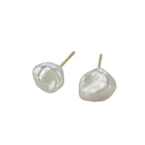 Simple Keshi Baroque Pearl Stud Earrings gembea jewelry