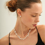 Simple Keshi Baroque Pearl Stud Earrings - Gembea Jewelry