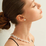 Simple Keshi Baroque Pearl Stud Earrings - Gembea Jewelry