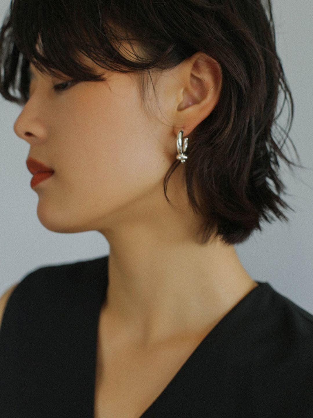 Simple Knotted Hoop Earrings - Gembea Jewelry