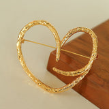 Simple Line Heart Shaped Brooch gembea jewelry