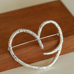 Simple Line Heart Shaped Brooch gembea jewelry