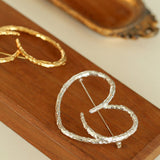 Simple Line Heart Shaped Brooch gembea jewelry