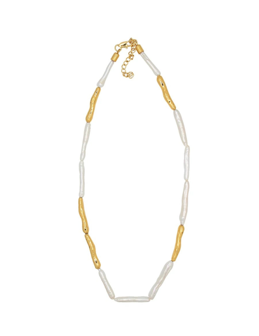 Simple Long Toothpick Baroque Pearl Necklace