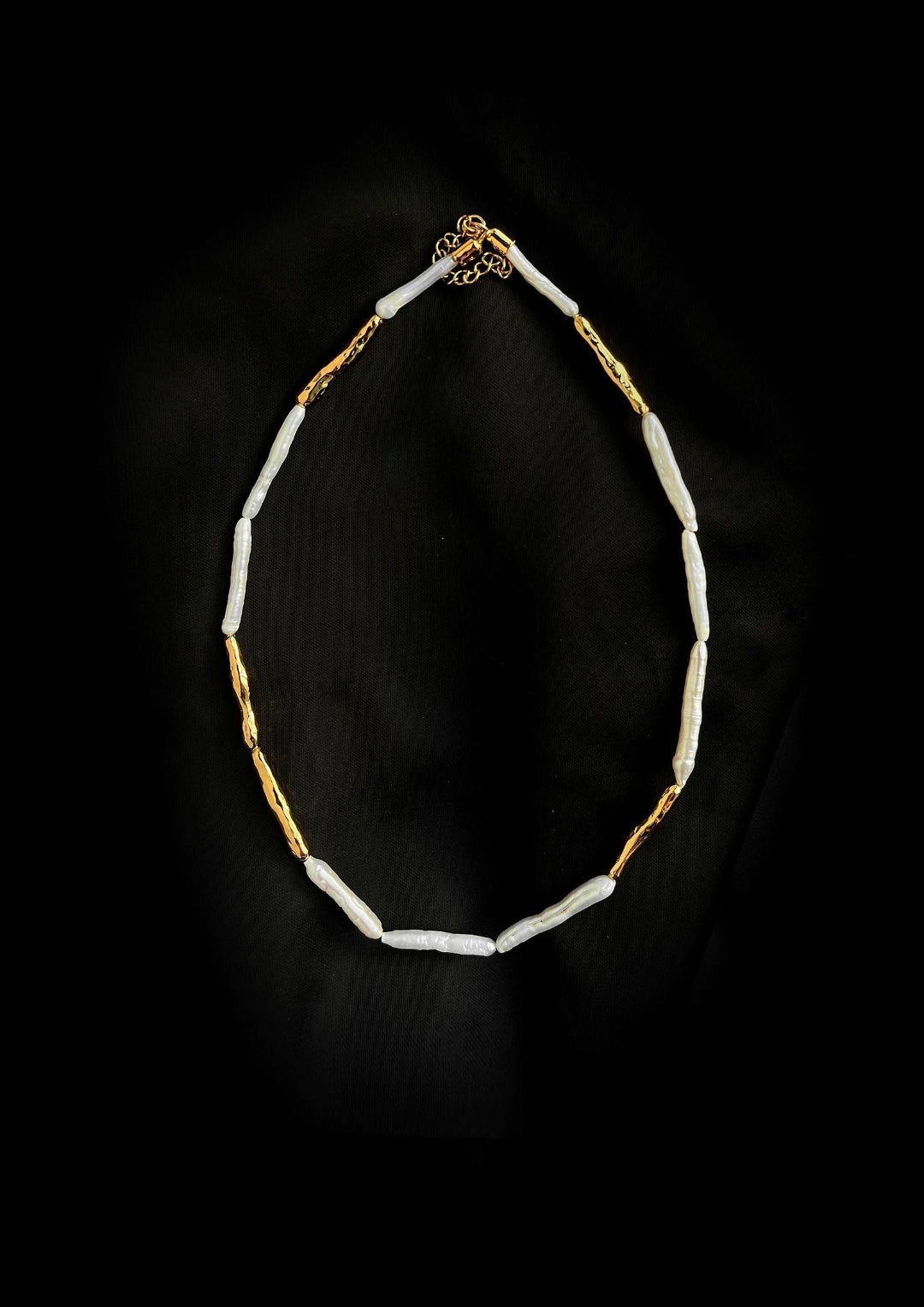 Simple Long Toothpick Baroque Pearl Necklace