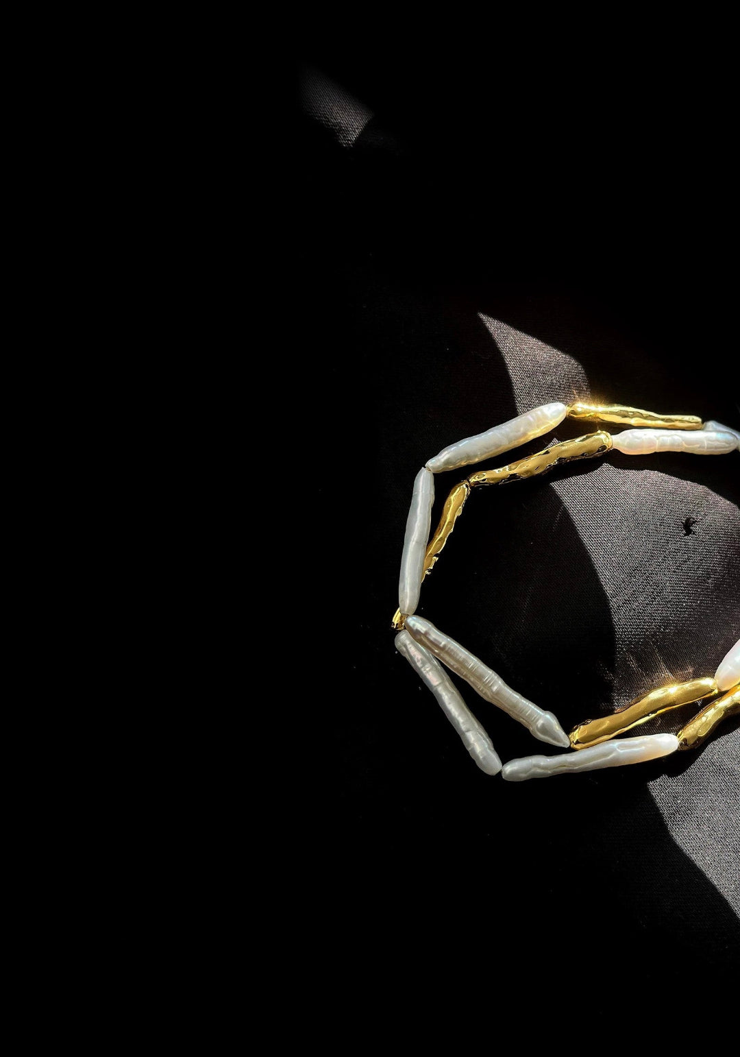 Simple Long Toothpick Baroque Pearl Necklace