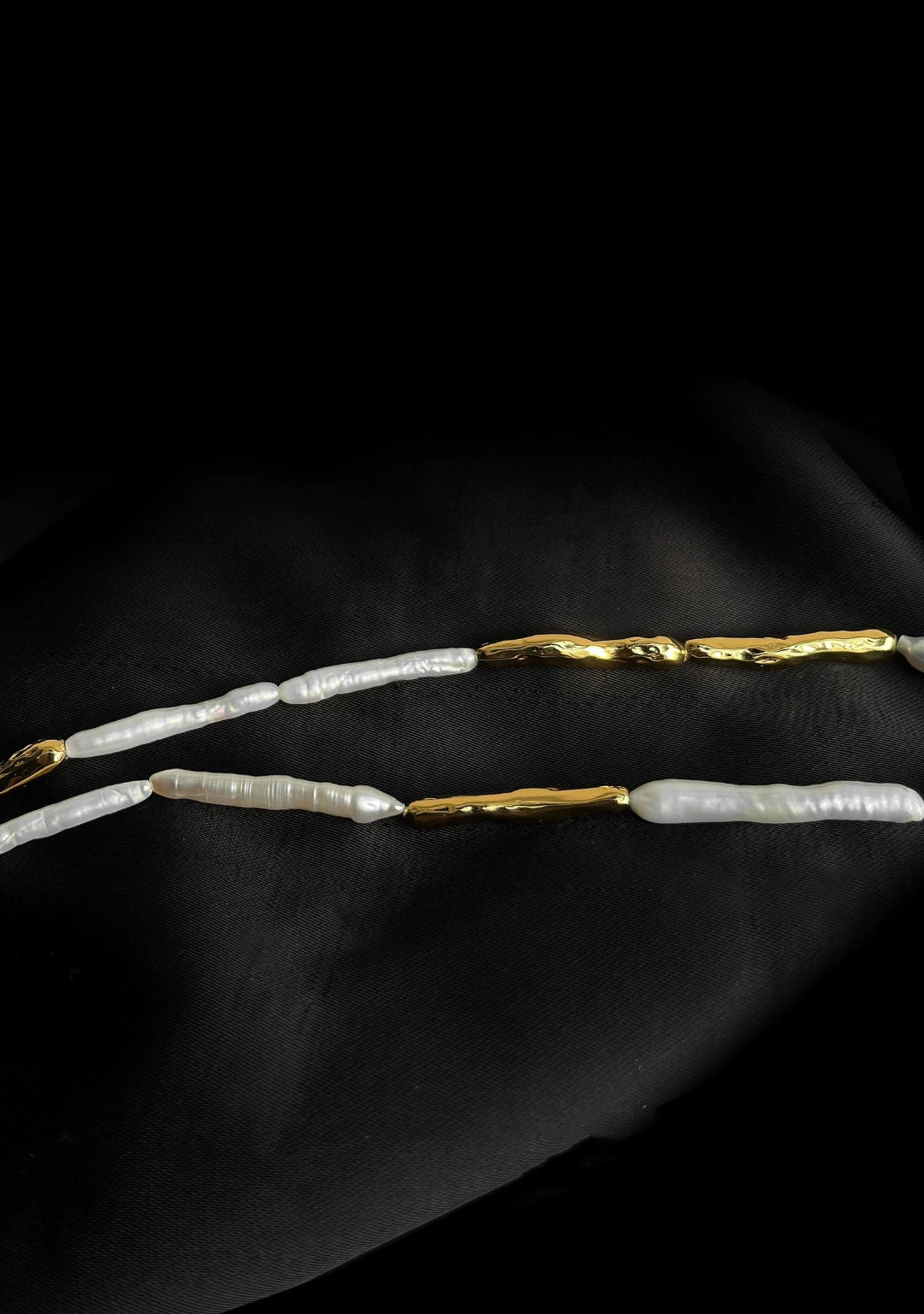 Simple Long Toothpick Baroque Pearl Necklace