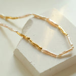 Simple Long Baroque Toothpick Pearl Necklace-Gembea Jewelry