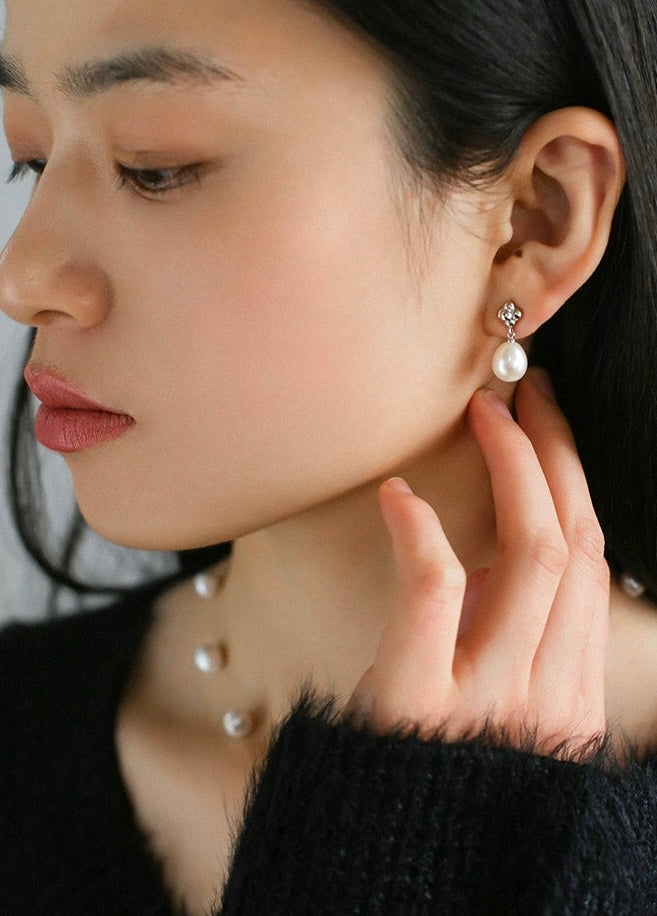 Simple Natural Pearl Stud Earrings Gembea jewelry