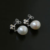 Simple Natural Pearl Stud Earrings Gembea jewelry