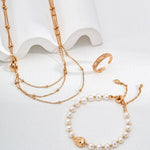 Simple Three Gold Chain Stacked 925 Sterling Silver Necklace - Gembea Jewelry