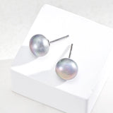 Simple Round Natural Freshwater Pearl Earrings - Gembea Jewelry