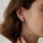 Simple Round Natural Freshwater Pearl Earrings - Gembea Jewelry