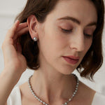 Simple Round Natural Freshwater Pearl Earrings - Gembea Jewelry