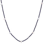 Small Petal Baroque Black Pointed Crystal Necklace gembea jewelry