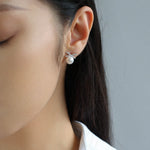 Sparkling X-Shaped Pearl Stud Earrings gembea jewelry