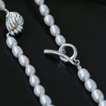 Spiral Metal Pendant Pearl Beaded Necklace gembea jewelry