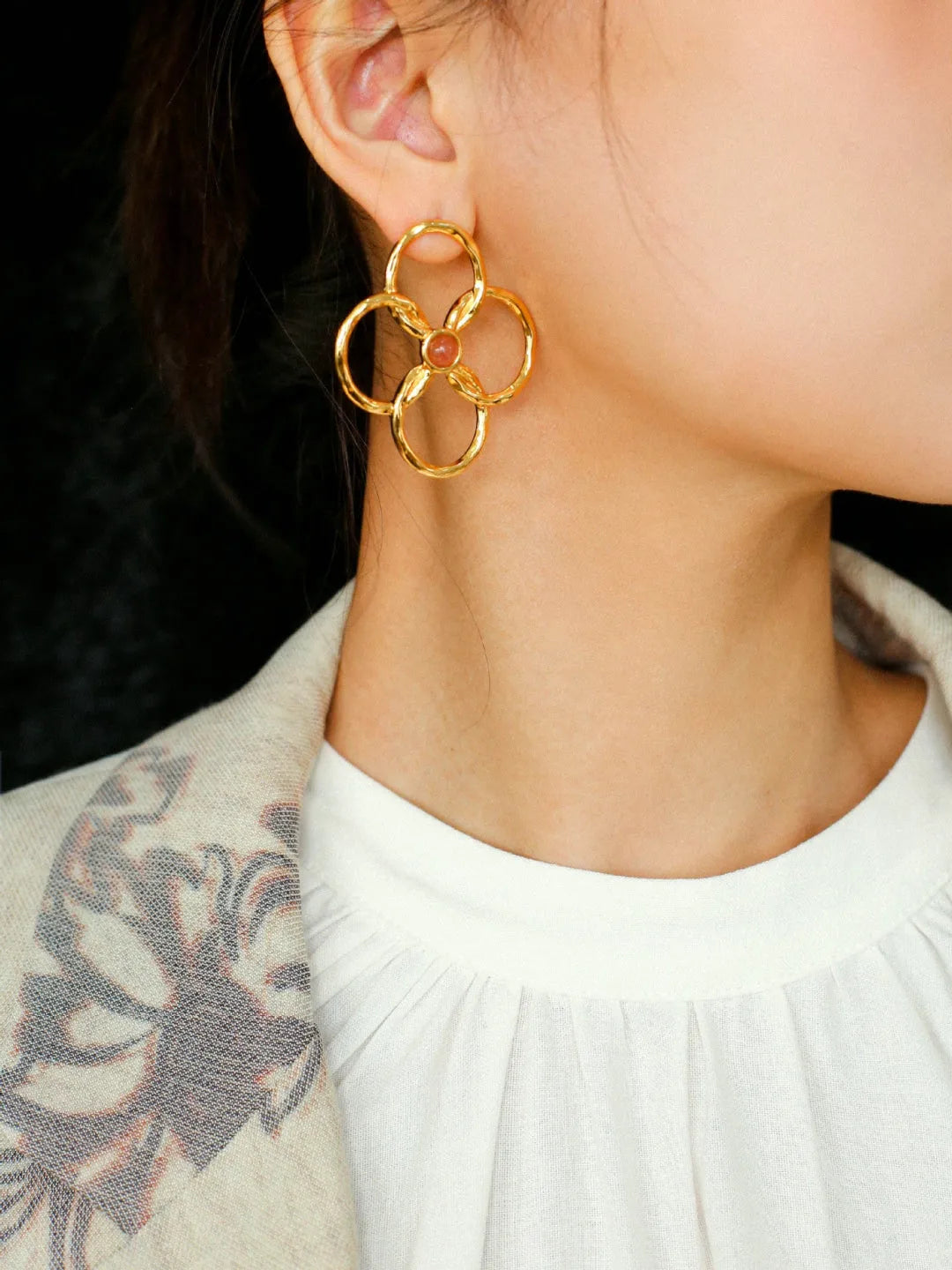 Spring Heartbeat Flower Goddess Earrings - Gembea Jewelry