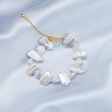 Square Round Beaded Baroque Pearl Bracelet - Gembea Jewelry