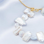 Square Round Beaded Baroque Pearl Bracelet - Gembea Jewelry