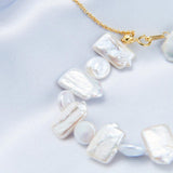 Square Round Beaded Baroque Pearl Bracelet - Gembea Jewelry