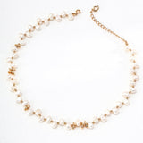 Staggered Design Gold Bean Beaded Pearl of Necklace - Gembea Jewelry