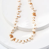Staggered Design Gold Bean Beaded Pearl of Necklace - Gembea Jewelry