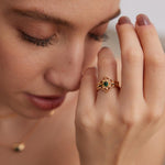 Sterling Silver Green Zircon Open Rings for Women - Gembea Jewelry