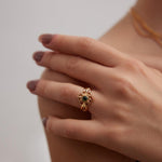 Sterling Silver Green Zircon Open Rings for Women - Gembea Jewelry