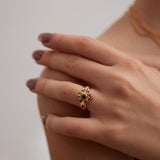 Sterling Silver Green Zircon Open Rings for Women - Gembea Jewelry