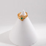 Sterling Silver Green Zircon Open Rings for Women - Gembea Jewelry