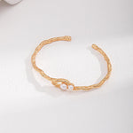 S925 Sterling Silver Pearl Bangles Bracelets - Gembea Jewelry