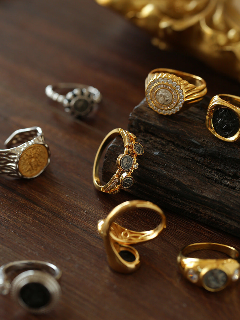 Style D Vintage Antique Spartan Coins Ring-Gembea jewelry